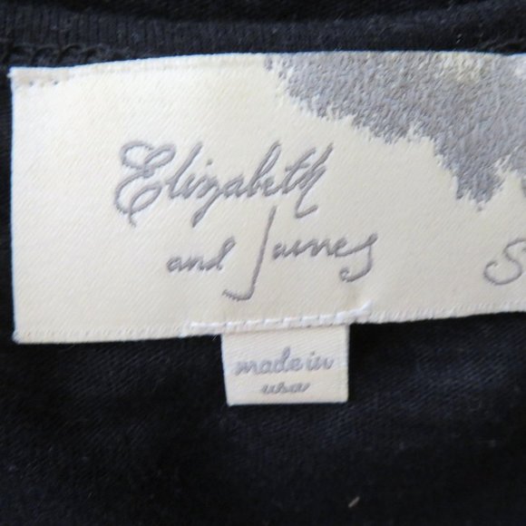 Vintage Elizabeth & James Layered Tunic Tank Top S Black Silk Cotton Small Snags - Picture 9 of 16